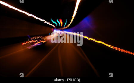 moving cars in a tunnel abstract Stock Photo - Alamy