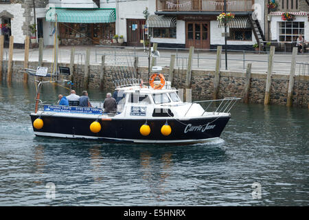 The Carrie Jane a boat used for Fishing trips from Looe Cornwall, owned by Patrick Davis Stock Photo