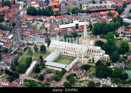 Norwich Cathedral Aerial View Stock Photo