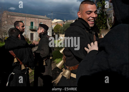 The carnival of Oniferi. In every february the citizens of Oniferi and the neighbor village's celebrate the carnival time. Stock Photo