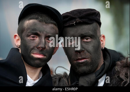 The carnival of Oniferi. In every february the citizens of Oniferi and the neighbor village's celebrate the carnival time. Stock Photo