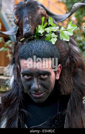 The carnival of Oniferi. In every february the citizens of Oniferi and the neighbor village's celebrate the carnival time. Stock Photo