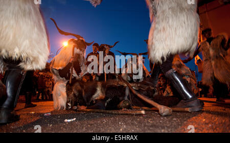 The carnival of Oniferi. In every february the citizens of Oniferi and the neighbor village's celebrate the carnival time. Stock Photo