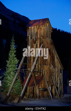 Shaft house, Yankee Girl Mine, near Ouray, Colorado USA Stock Photo