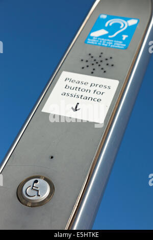 Assistance button for disabled people on the building entrance ...