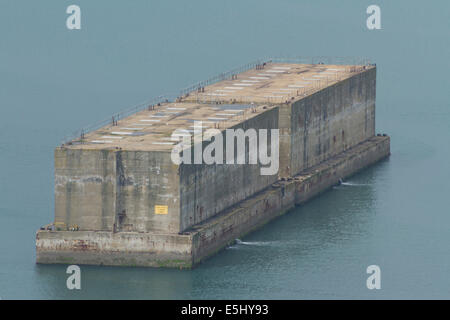 Remaining WWII phoenix caisson, in Portland Harbour, Dorset, England, United Kingdom, Europe Stock Photo