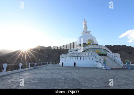 Sunset - Shanti Stupa, Leh Stock Photo