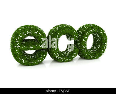 ECO green grass environmental conceptual 3d text Stock Photo