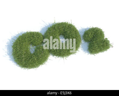 Co2 - Carbon dioxide text covered in grass Stock Photo