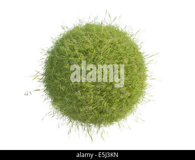 Green grass spheres design object isolated on white background Stock Photo