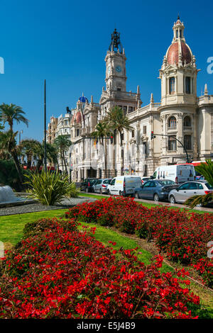 Ayuntamiento (Town Hall), Plaza del Ayuntamiento, Valencia, Comunidad Valenciana, Spain Stock Photo