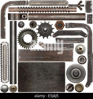 Dark and rusty metal design elements Stock Photo