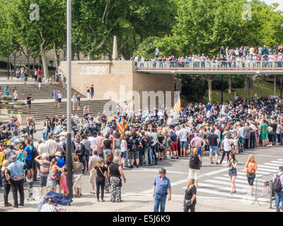 BARCELONA, CATALONIA/SPAIN - JULY 4TH, 5TH AND 6TH 2014: Barcelona Harley Days 2014 will take place in the city, it’s the bigges Stock Photo