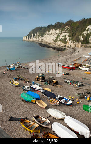 UK England, Devon, Beer, fishing boats on the beach Stock Photo