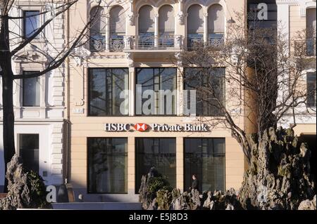 banks in Lugano, Switzerland, HSBC Bank headquarters Stock Photo