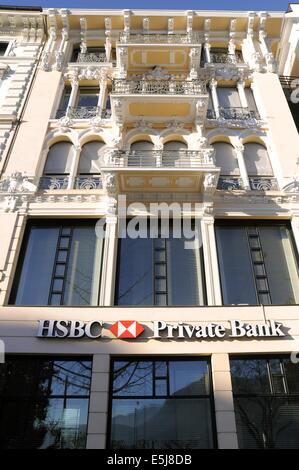 banks in Lugano, Switzerland, HSBC Bank headquarters Stock Photo