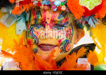Netherlands, Maastricht, Carnival festival. Nicely made-up man. Portrait Stock Photo
