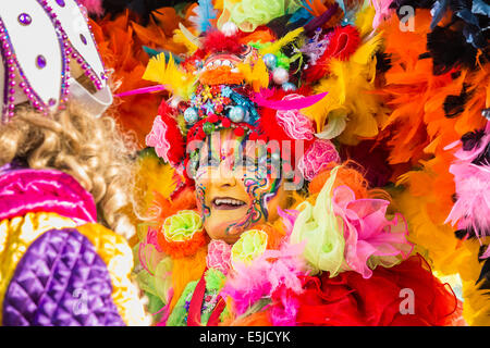 Netherlands, Maastricht, Carnival festival. Nicely made-up woman. Portrait Stock Photo