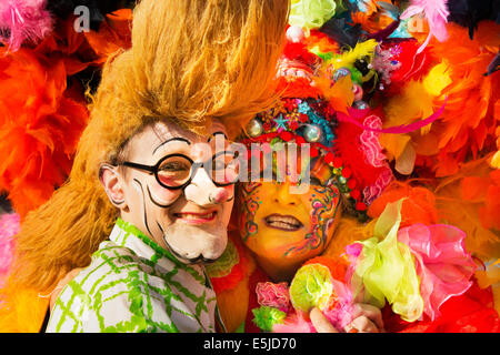 Netherlands, Maastricht, Carnival festival. Nicely made-up woman. Portrait Stock Photo