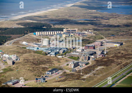 Netherlands, Petten, Nuclear research reactors. The nuclear facilities supply medical isotopes. Aerial Stock Photo