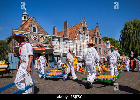 Netherlands, Edam, Cheese market, cheese carriers Stock Photo