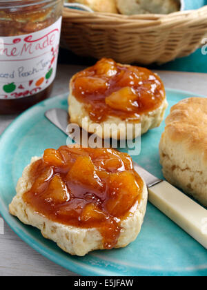 Spiced peach jam Stock Photo