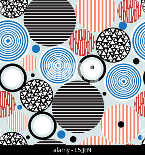 graphic pattern of multicolored circles of different textural Stock Photo