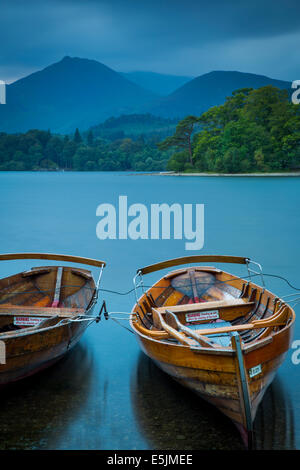 Evening along the shore of Derwentwater in the Lake District, Cumbria, England Stock Photo