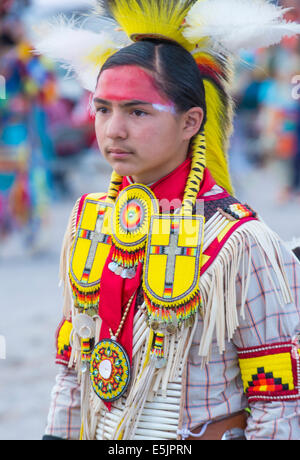 Native American boy takes part at the 25th Annual Paiute Tribe Pow Wow in Las Vegas Stock Photo