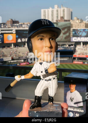 Mark Teixeira Bobblehead  Doll and Yankee Stadium, The Bronx, New York Stock Photo