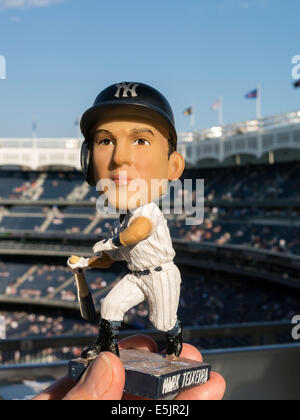 Mark Teixeira Bobblehead  Doll and Yankee Stadium, The Bronx, New York Stock Photo