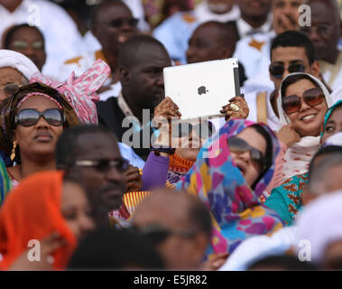 Nouakchott, Mauritania. 2nd Aug, 2014. President ABDEL AZIZ walks in ...