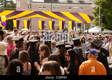 Graduating students parade into the seating area before their graduation ceremony  at Williams College  in Williamstown, MA. Stock Photo