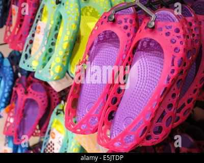 Crocs Synthetic Foam Shoe Store at 152 West 34th Street, NYC Stock Photo