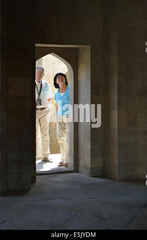 Visitors in Shirvanshah's palace complex, Old City, Baku, Azerbaijan Stock Photo