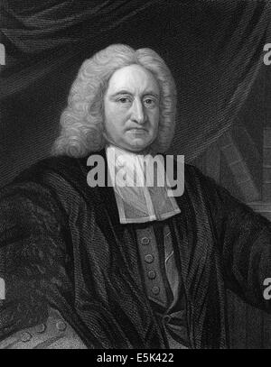 Edmond Halley, 1656 - 1742, an English astronomer, geophysicist, mathematician, meteorologist, Stock Photo
