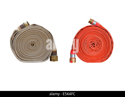 firefighter water hose isolated on white background Stock Photo - Alamy