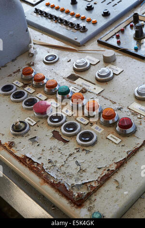 abandoned cruise ship control panel buttons Stock Photo