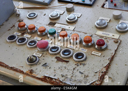 abandoned cruise ship control panel buttons Stock Photo