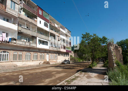 Apartment building, Shushi (Shusha), unrecognized state of Nagorno-Karabakh Stock Photo