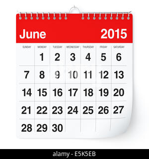 June 2015 - Calendar Stock Photo - Alamy