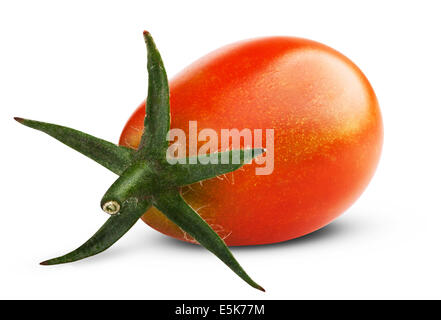 Small cherry tomato on white background. Clipping Path Stock Photo