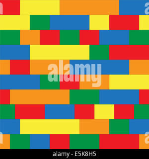 Plastic construction blocks seamless background Stock Photo