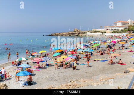 Playa El Salon beach in Nerja Spain on the Costa Del Sol Stock Photo