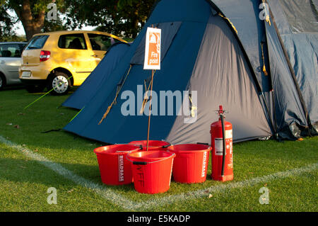 Fire point at Warwick Folk Festival campsite. Stock Photo