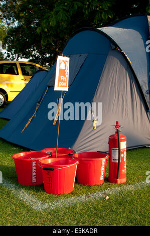 Fire point at Warwick Folk Festival campsite. Stock Photo