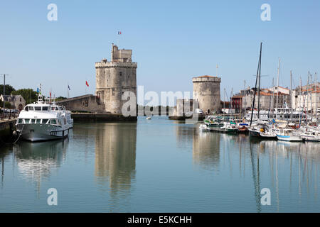 Entrance to the old port of La Rochelle, Charente Maritime, France Stock Photo