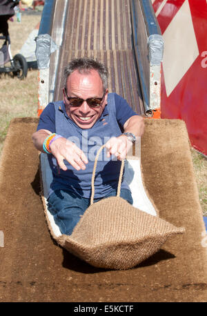 Lulworth Castle, East Lulworth, Dorset, UK. 03rd Aug, 2014. Warwick Davis and famly filming at Camp Bestival 3rd aug 2014 Credit:  brian jordan/Alamy Live News Stock Photo