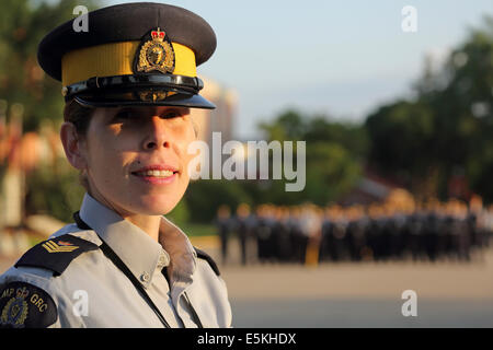 Morning parade at the Royal Canadian Mounted Police (RCMP) Depot in Regina, Saskatchewan. Stock Photo