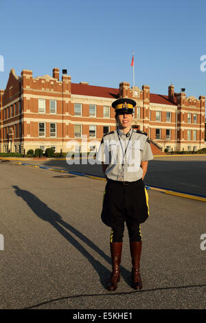 A female sergeant at the Royal Canadian Mounted Police (RCMP) Depot in Regina, Saskatchewan. Stock Photo